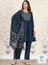 House of Pataudi Ethnic Motifs Yoke Design Kurta With Trousers & Dupatta