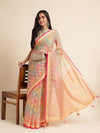 Fabmora Zari Organza Saree with Tassels