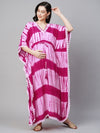 MomToBe Tie and Dye Printed Kimono Sleeves Maternity Kaftan Maxi Dress