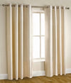 Homefab India Pack of 2 Royal Silky Cream Window Curtains with Stainless Steel Eyelets 6 feet Curtain