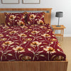 Homefab India 160 TC Glace Cotton Double BedSheet with 2 Pillow Covers Multicolor Floral