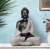 Indicast Polyresin Buddha Idol for Home Decoration | Black and Off White