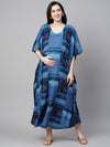MomToBe Ethnic Motifs Printed Kimono Sleeves Maternity Kaftan Midi Dress