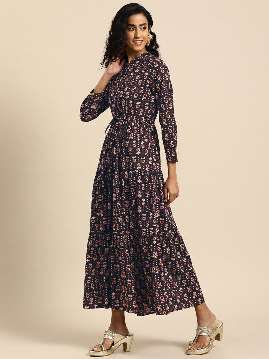 anayna Women Ethnic Motifs Printed Maxi Dress