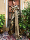 Janasya Ethnic Motifs Woven Design Zari Organza Kanjeevaram Saree