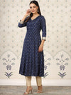 House of Pataudi Bandhani Printed Sequinned A-Line Kurta