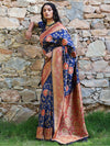 Janasya Ethnic Motifs Woven Design Zari Saree