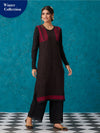 Likha Black Woollen Acrylic Jacquard Winter Kurta LIKKUR149