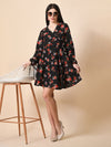 Here&now Floral Printed V-Neck Wrap Dress