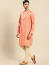 Amodh by Kisah Men Peach Kurta (Set of 2)