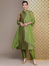 House of Pataudi Women Woven Design Regular Jashn Kurta With Trousers & Dupatta