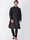 Vastramay Men Black Thread Work Kurta