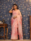 House of Pataudi Floral Printed Gotta Patti Organza Saree