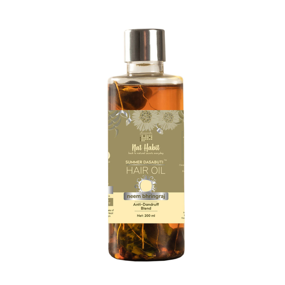 Nat Habit Neem Bhringraj Summer Hair Oil - Swadesii