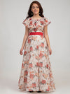 Bitiya by Bhama Off White & Red Floral Print Maxi Dress