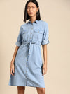 All about you Pure Cotton Chambray Shirt Mini Dress