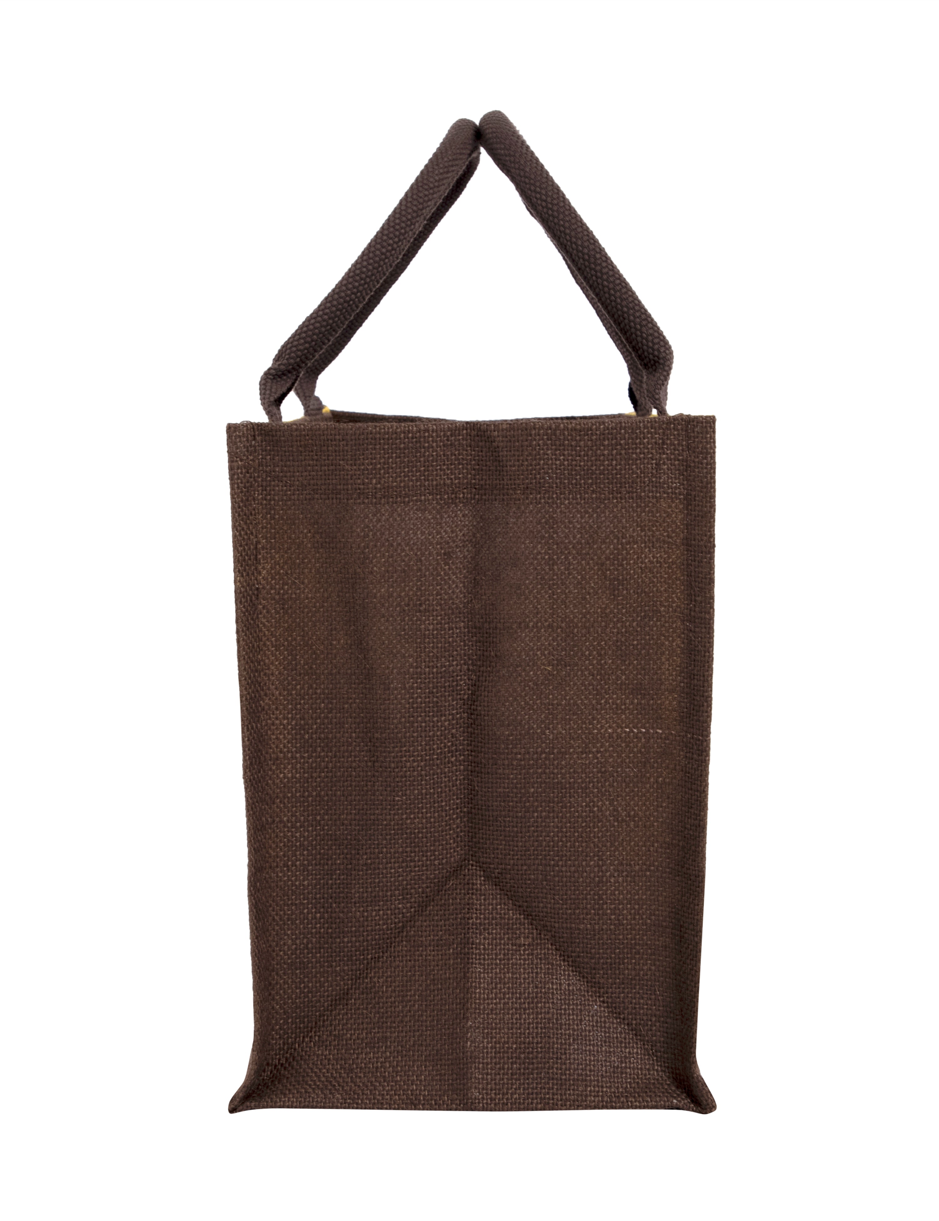 JUTE COTTAGE PUPPET PRINT ZIPPER LUNCH BAG, SUSTAINABLE, ECO-FRIENDLY, 100% GENUINE, STYLISH (YELLOW/BROWN 11X10X7)