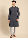 Amodh by Kisah Men Grey Kurta (Set of 2)