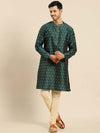 Amodh by Kisah Men Green Kurta (Set of 2)