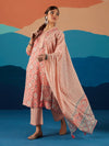 Likha Peach Jaipuri Buta printed Kurta with Dupatta LIKSKD186 (Set of 3) - M