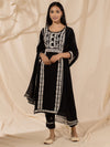 Likha Black Chikankari Kurta Pant & Dupatta LIKSKD33 (Set of 3)