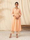 Likha Coral Cotton dobby Embroidered Fit & Flare Kurta LIKKUR103