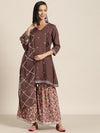 Here&now Mirror-Work Angrakha Gotta Patti Kurta with Sharara & Dupatta