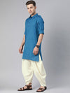 Anouk Men Blue Solid Kurta with Dhoti Pants - XL