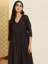 House of Pataudi Embellished Sequinned Rozana Angrakha Kurta With Tie-ups Detail