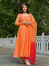 Urbanstree Narangi Anarkali Kurta with Pant & Dupatta (Set of 3)