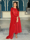 Urbanstree Cherry Anarkali Kurta with Pant & Dupatta (Set of 3)