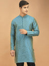 Deyaan Mandarin Collar Woven Design Jacquard Kurta