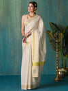 Likha Gold Tyohar Kasavu Cotton Zari Saree with Running Blouse LIKSAR125 (Free Size)