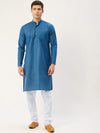 Jompers Men Blue Pure Cotton Kurta with Pyjamas