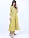 Vishudh Green Ethnic Motifs Printed Kurta