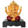 Svastika Red and Golden Meditating Lord Ganesh Idol