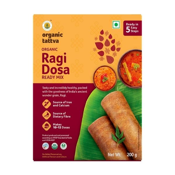 Organic Tattva Ragi Dosa Ready Mix - 200 gms - Swadesii