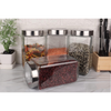 Femora Kitchen Storage Jars Transperent Glass With Steel Lid Air Tight Jar | 2000 Ml | Pack of 4