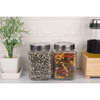Femora Kitchen Storage Jars Transperent Glass With Steel Lid Air Tight Jar | 1550 Ml | Pack of 2