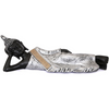 Ecraftindia Polyresin Handcrafted Decorative Reclining Lord Buddha Idol | Silver and Black