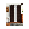 Cortina 2 Piece Solid Design Panel Eyelet Velvet Door Curtains | 7 Feet | Brown
