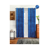 Cortina 2 Piece Solid Design Panel Eyelet Velvet Door Curtains | 7 Feet | Navy Blue