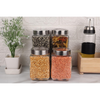 Femora Kitchen Storage Jars Transperent Glass With Steel Lid Air Tight Jar | 1550 Ml | Pack of 4