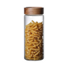 Femora Kitchen Storage Jars Borosilicate Glass With Wooden Lid Air Tight Jar | 550 Ml | Pack of 1 | Transparent