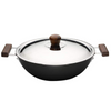 Wonderchef Ebony Hard Anodized Wok With Lid - 28cm | 4.5 Litres