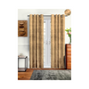 Cortina 2 Piece Solid Design Panel Eyelet Velvet Door Curtains | 7 Feet | Ligth Brown