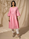 Likha Pink Fit and Flare Kurta LIKKUR54