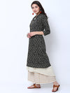 Vishudh Women Black Printed A-Line Kurta