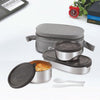 CELLO Bite Buddy Deluxe Set of 3 Pcs Stainless Steel Lunch Box with Bag