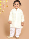 Vastramay Sishu Boys Chikankari Embroidered Pure Cotton Kurta with Pyjamas